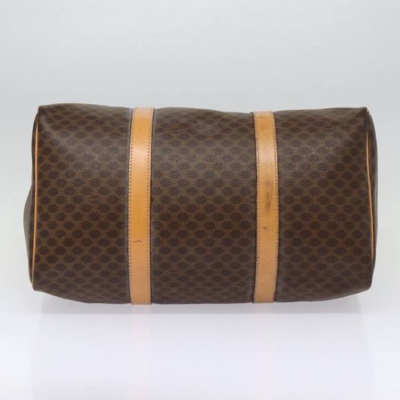 CELINE Macadam Canvas Boston Bag PVC Leather Brown Auth yk14397 - Picture 5 of 16